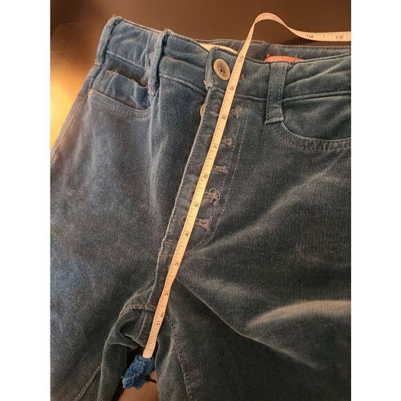 Anthropologie PILCRO high rise skinny corduroy size 25 blue/green - Picture 4 of 7